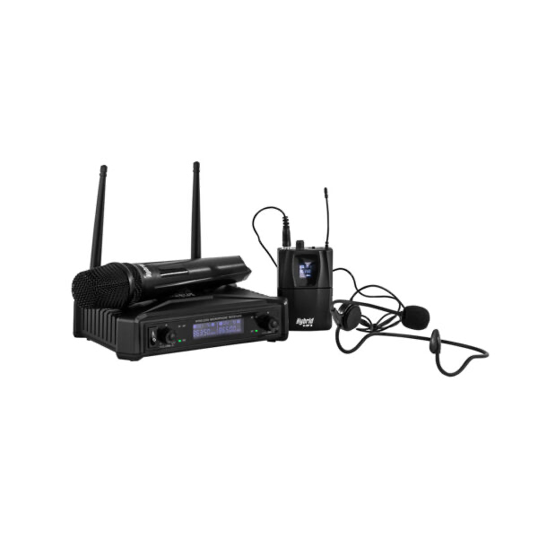Hybrid U-DV B Dual Handheld + Headset Microphones 🎤 Fixed Freq