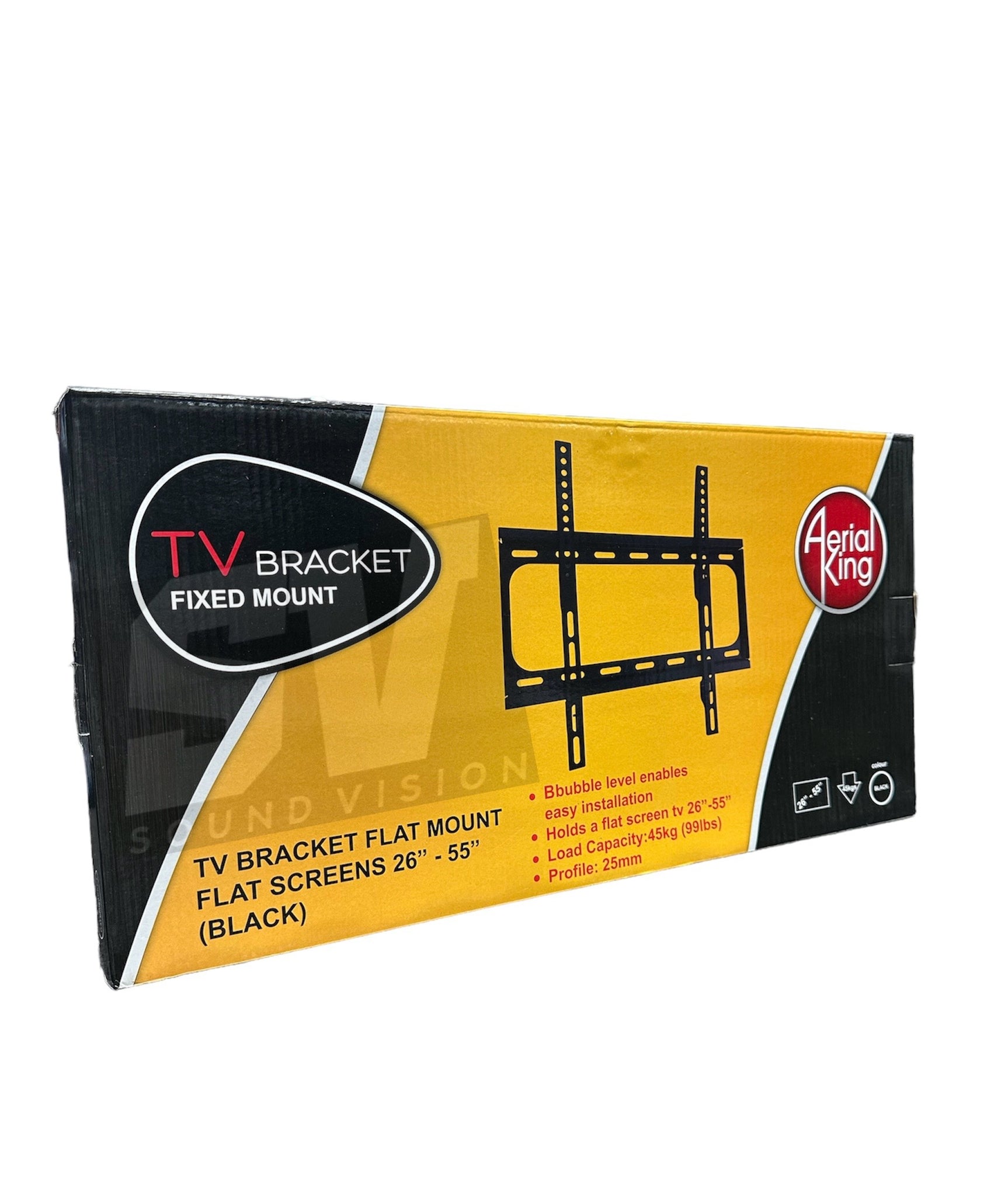 Aerial King Flat Mount Tv Bracket 26”55” Sound Vision