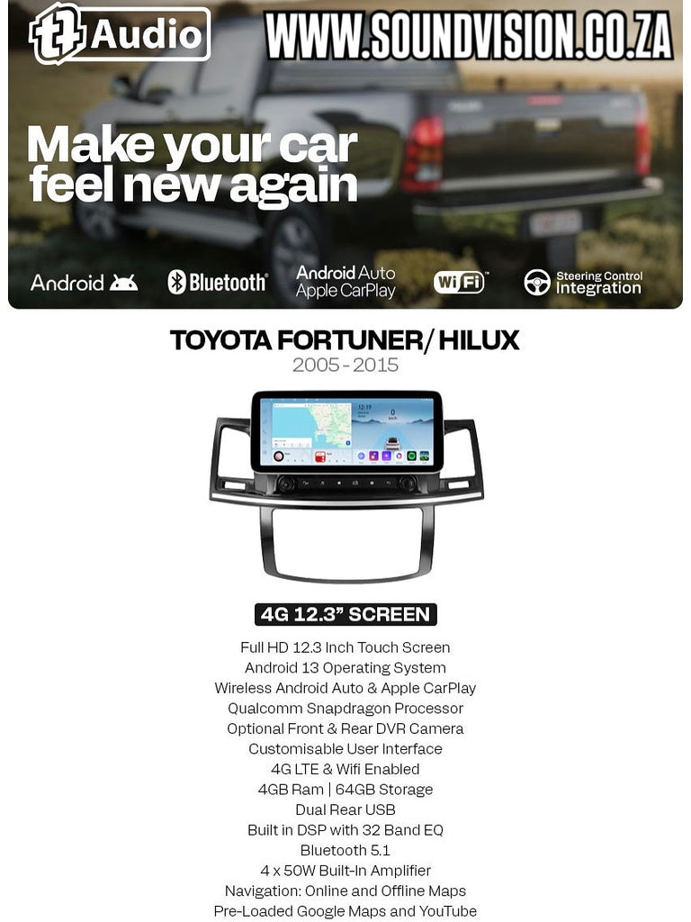 Toyota HILUX/FORTUNER D4D 12.3”